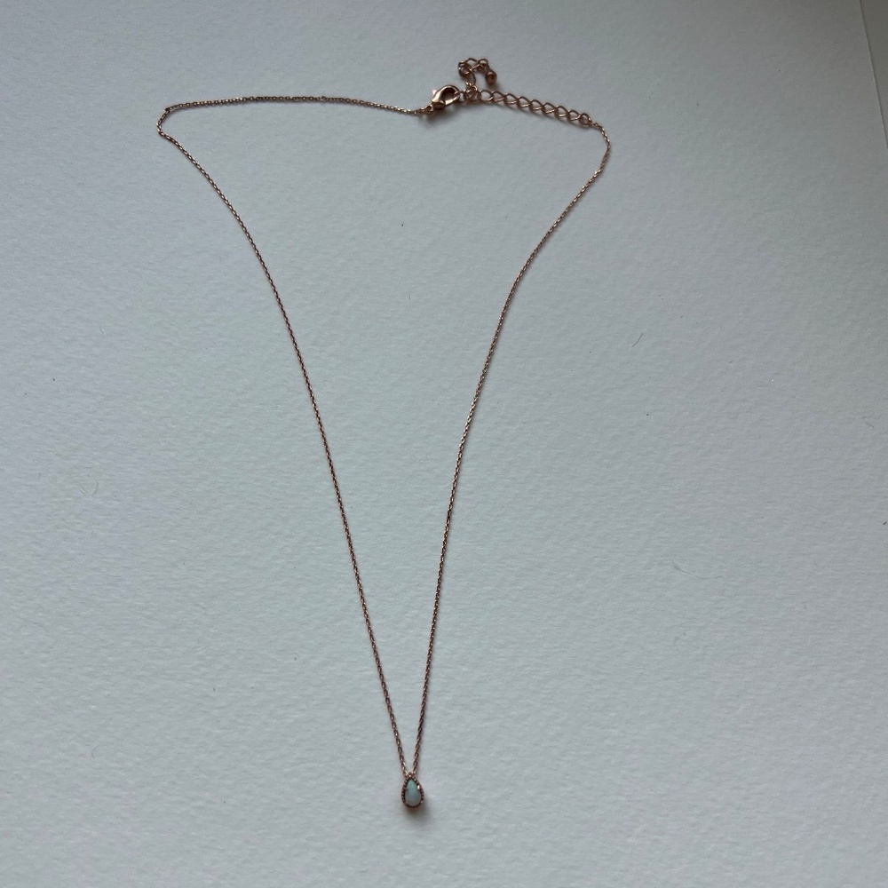 Rose Quartz and Opal Dainty Pendant Necklace